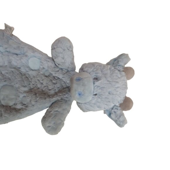 Demdaco Giraffe Plush Lovey Rattle Security Baby Blanket 14" Blue - Picture 5 of 11